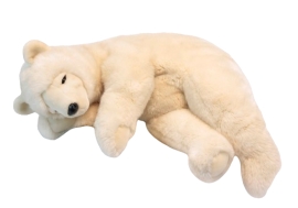 Plush Toy Sleeping polar bear, L. 80cm, HANSA (5030)