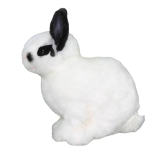 Мягкая игрушка Белый кролик с черными ушами, H. 18см, HANSA (8338)