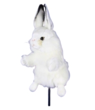 Plush Toy Golf cover White rabbit (wood), H. 33cm, HANSA (8460)