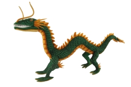 Plush Toy Dragon green without horns, L. 80 cm, HANSA (8527)