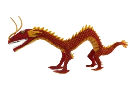 Plush Toy Dragon red without horns, L. 80cm, HANSA (8528)