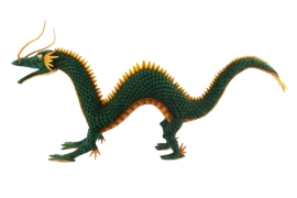 Plush Toy Dragon green without horns, L. 145 cm, HANSA (8529)