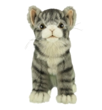 Plush Toy Cat gray, L. 18cm, HANSA (8560)