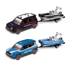 JEEP RENEGADE car model with boat 1:43 (assortment),Mondo (53131)
