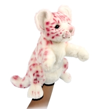 Мягкая игрушка на руку Снежный леопард(розовый),серия Puppet, 32 см. высота, Hansa (7778)