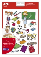Наклейки тематические обучающие Школа, Apli Kids, 12 листов, арт. 11448