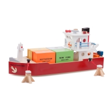 Playset New Classic Toys Container ship with 4 containers