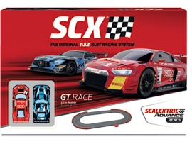 Гоночный электрический трек GT RACE + 2 автомодели Audi и Mercedes 1:32, SCX Scalextric, арт. U10384X500