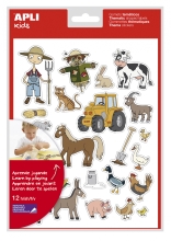 Наклейки тематичні навчальні Ферма, Apli Kids, 12 аркушів, арт. 11443