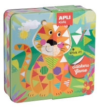 Apli Kids™ | Sticker game in a metal box: tiger, Spain (15223)