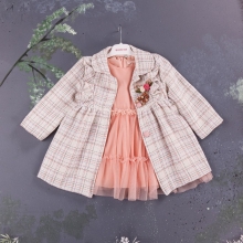 Children coat with Baby Rose dress for 1-4 years, two-piece set (3870)