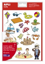 Stickers thematic training Beach, Apli Kids, 12 sheets, art. 11447