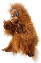 Малюк орангутанг, іграшка на руку, 25 см, реалістична мяка іграшка Hansa (4038)