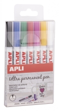 Ручки-фломастеры перманентные, Apli Kids, тонкий наконечник, 7 цветов, арт. 17694