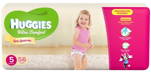 Diapers for girls Huggies Ultra Comfort 5 Mega 56 pcs (5029053543642)