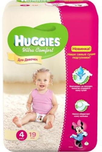 Подгузники Huggies Ultra Comfort 4 Small для девочек 19 шт (5029053543567)