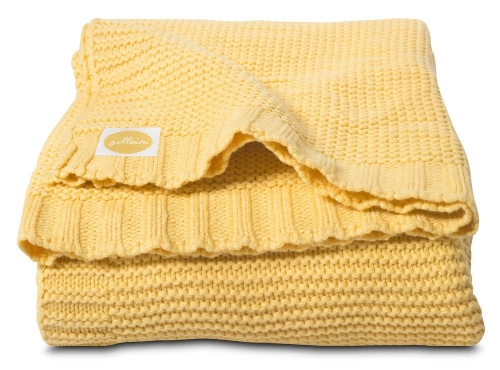 Вязаний плед Jollein 100х150см Chunky knit, Жовтий