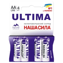 Батарейка ULTIMA AA (LR6) 4 на блістері, Наша Сила (63274)
