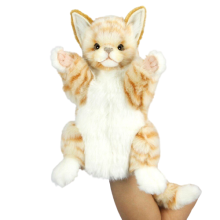 Ginger cat Hansa 30 cm, realistic soft Puppet Toy (7182)