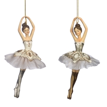 Christmas tree decoration Ballerina in a white tutu in assortment height 14cm, GoodWill (MC38287)