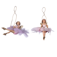 Christmas tree decoration Fairy on a swing in assortment height 12.5cm, GoodWill (TR20463)