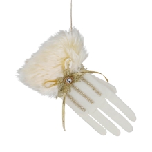 Christmas tree decoration Queens glove cream-golden height 27cm, GoodWill (BR41035)