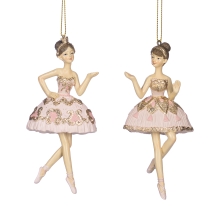 Christmas tree decoration Ballerina in a pink tutu in assortment height 12cm, GoodWill (MC38360)