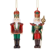 Christmas tree decoration Nutcracker in assortment red/green height 10cm, GoodWill (MC38377)