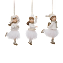 Christmas tree ornament Girl-figure skater in assortment height 12cm, GoodWill (MC38408)