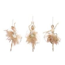 Christmas tree ornament Ballerina gold in assortment height 17cm, GoodWill (TR19109)