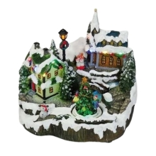 Новорічний декор Різдвяне селище з підсвіткою MusicBoxWorld (63036)