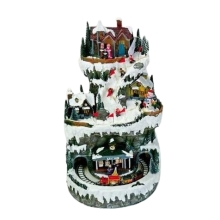 Новорічний декор Гірське селище з підсвічуванням MusicBoxWorld (63040)
