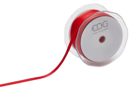 Двойная сатиновая красная лента 10мм в рулоне, Enzo De Gasperi (EDG Italy) 35017