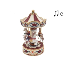 Decor Carousel musical red 13x13x22cm, Trediser (00333)