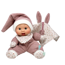 Пупс, серия SOFT DOUDOU, в лиловой одежде в коробке, 26см, Nines d`Onil (04125)