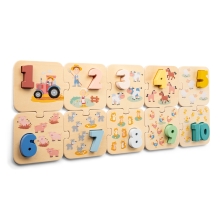 Puzzle Toy set Puzzle Farm with numbers, New Classic Toys (05181)