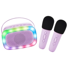Караоке з підсвічуванням та двома мікрофонами, фіолетова, Lalarma (26682)