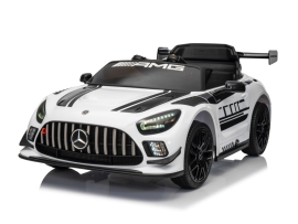 Детский электрический игрушечный автомобиль Mercedes-Benz GT3 AMG белого цвета, ROLLZONE (93903)