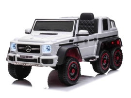 Детский электрический игрушечный автомобиль Mercedes-Benz G63 белого цвета, ROLLZONE (70680)