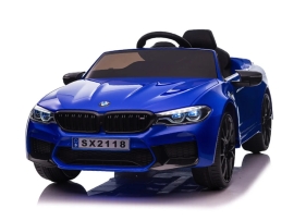 Детский электрический игрушечный автомобиль BMW M5 синего цвета, ROLLZONE (37502)
