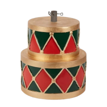 Підставка під ялинку Барабани червоно-зелена висота 49см, Enzo De Gasperi (EDG Italy) 74106