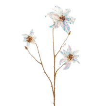 Декор різдвяна зірка з 3 квітами золотиста висота 70см, Enzo De Gasperi (EDG Italy) 82293