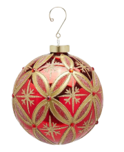 Куля новорічна ялинкова з золотом діаметр 12см, Enzo De Gasperi (EDG Italy) 00994