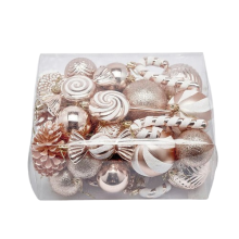 Набір ялинкових прикрас рожево-золотих 36шт, Enzo De Gasperi (EDG Italy) 24921