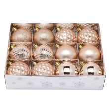 Набір ялинкових прикрас рожево-золотих 12шт, Enzo De Gasperi (EDG Italy) 25072