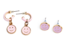 Party Supplies Smiley Earring Set, 2pcs, Great Pretenders (92403)
