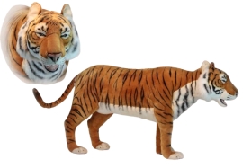 Animated Plush Toy Jacquard standing tiger, L. 185cm, HANSA (0011)
