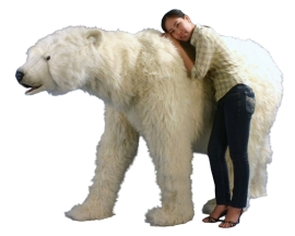 Animated Plush Toy Polar bear standing, L. 230cm, HANSA (0102)