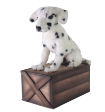 Animated Plush Toy Dalmatian puppy in a box, H. 41 cm, HANSA (0572)