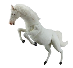 Animated Plush Toy White horse standing on two legs, L. 225cm, HANSA (0866)